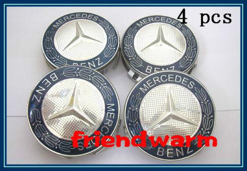 4pcs mercedes benz/benz 3d emblem wheel center caps covers 75mm c e s cl ml sl