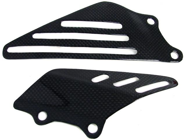 Carbon fiber heel plate foot guards for 06-13 kawasaki ninja zx14 zx14r zzr1400