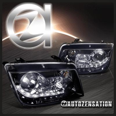 99-04 volkswagen jetta bora [glossy black] r8 style led drl projector headlights