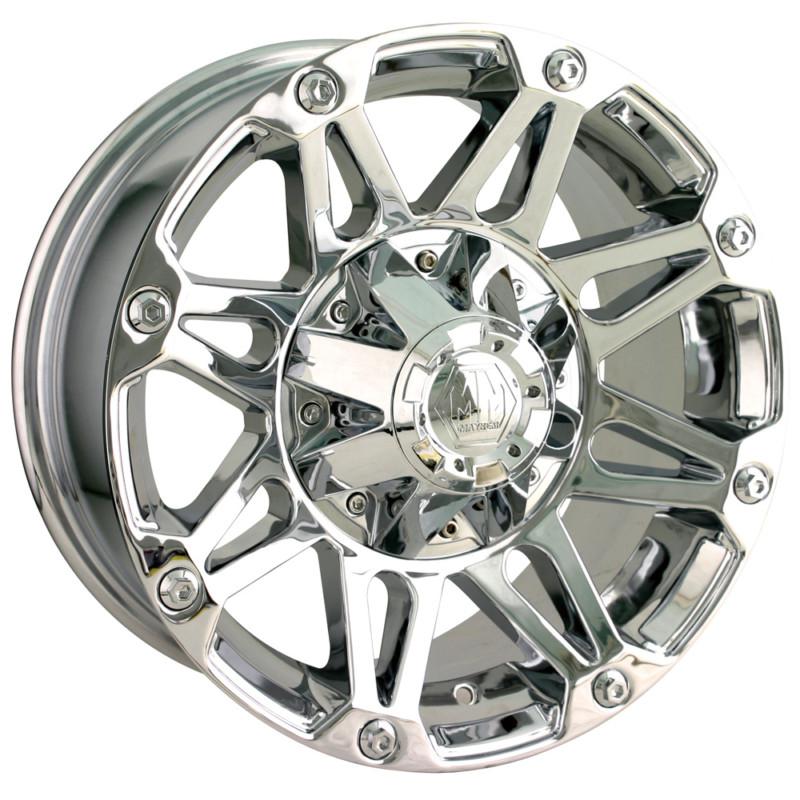 18" x 9" mayhem riot chrome rims with bfgoodrich 305-65-18 bfg tires wheels 34"