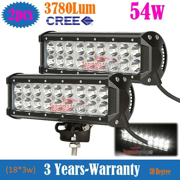 2x 9 inch 54w cree dual row led work light bar 3780lm spot offroad 4wd boat lamp