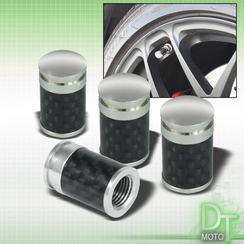 4pcs real carbon fiber valve stem tire wheel cover solid brass dust caps vehicle