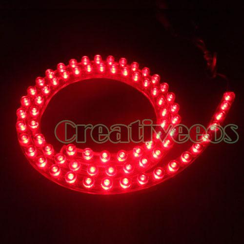 2pcs pvc 72cm 28" 72leds car truck 12v flexible led neon strip light red