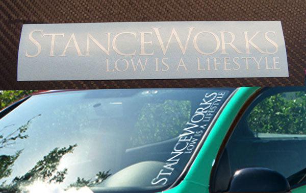 1 stanceworks low windshield sticker decalillest drift euro 21 inchs white*1