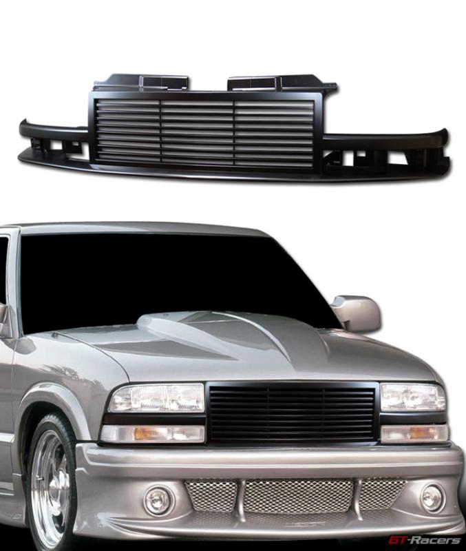 Blk horizontal billet sport front grill grille 98-04 abs chevy s10 blazer/pickup