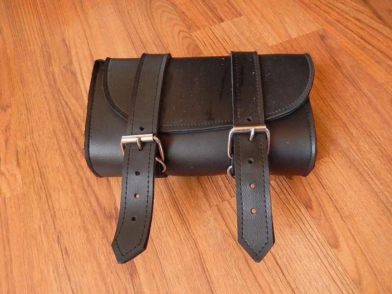 Harley davidson black leather motorcycle tool bag pouch