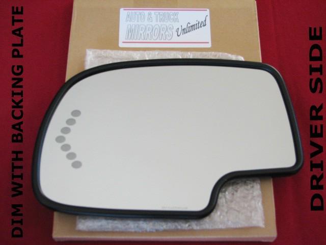 New mirror glass chevy gmc cadillac driver side turn signal auto dimming heated