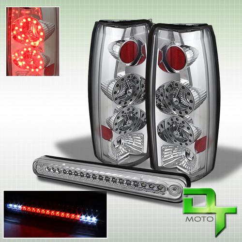 88-98 sierra silverado c10 c/k full size pickup clear led ring tail lights+brake