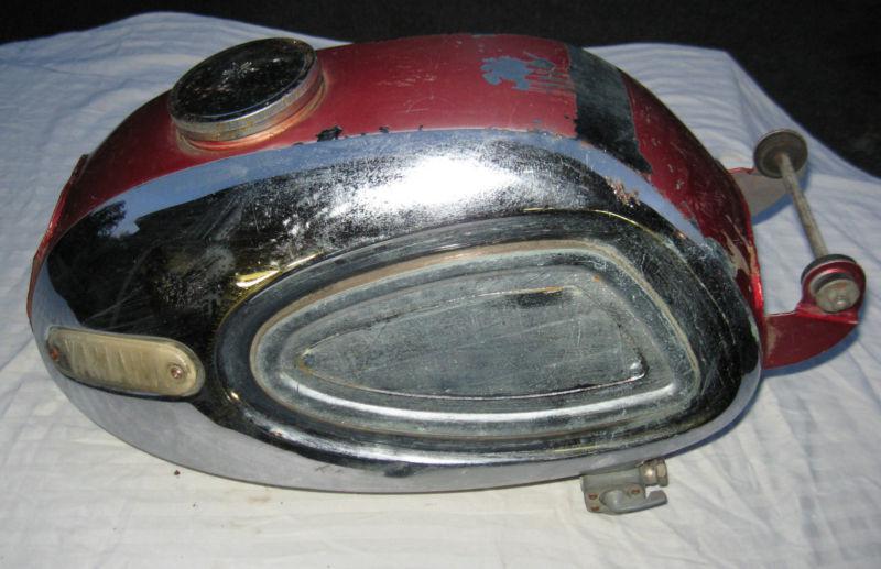 1966 yamaha ya6 y21 125cc chrome gas fuel petrol tank with cap and petcock valve