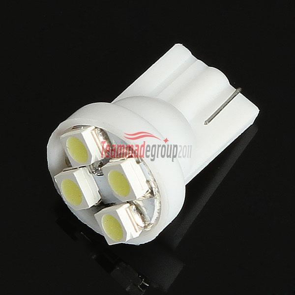 Lots=10pcs super white t10 1210 4 smd led wedge car light bulbs lamps 168 194 a