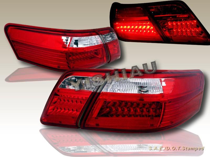 07-09 toyota camry red euro led tail lights brake lamps