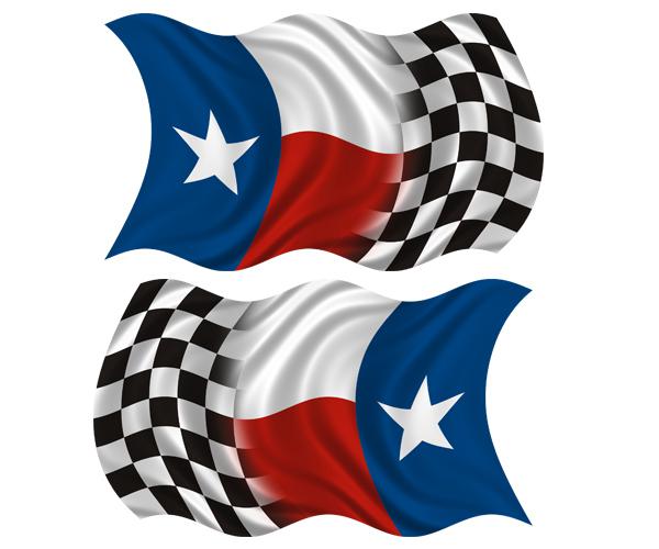 Texas state racing flag decal set 4"x2.4" tx texan usa race car sticker zu1