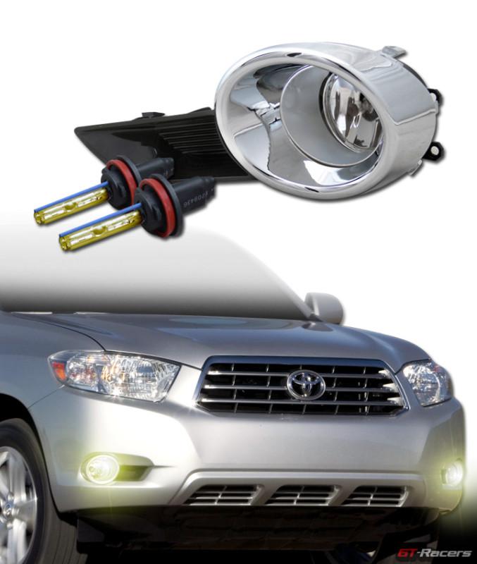 3k hid w/ sport clear lens front bumper fog lights+cover+switch 08-10 highlander