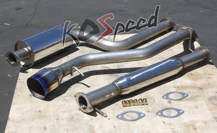 4.5" burnt tip muffler catback exhaust system 00-04 ford focus 2.0/2.3l zx3/zx5