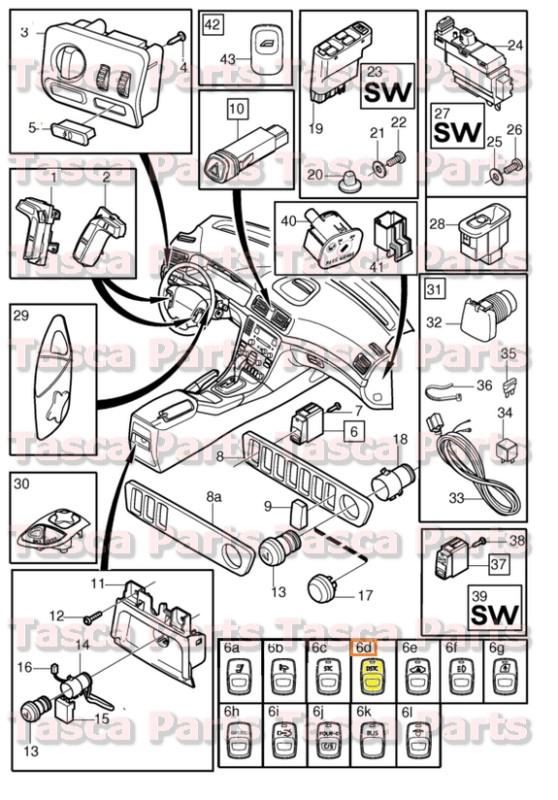 Brand new oem "dstc" anti-spin control switch 99-09 volvo s60 s80 v70 v70xc