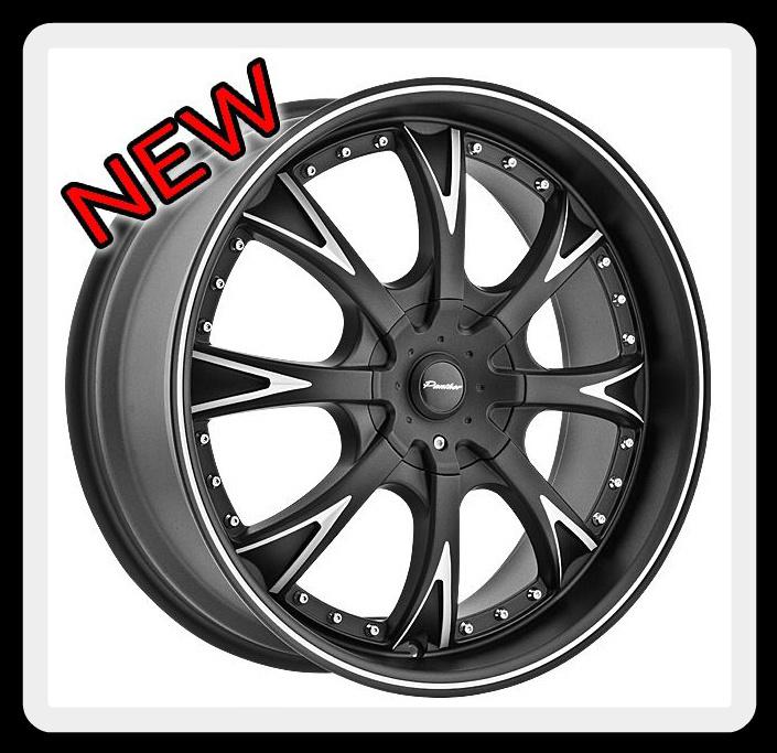 20" panther 907 evo 5x115 monte carlo charger  black wheels rims free lugs!!!