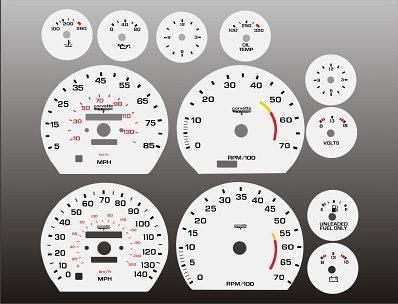 1978-1982 chevrolet corvette instrument cluster white face gauges 78-82