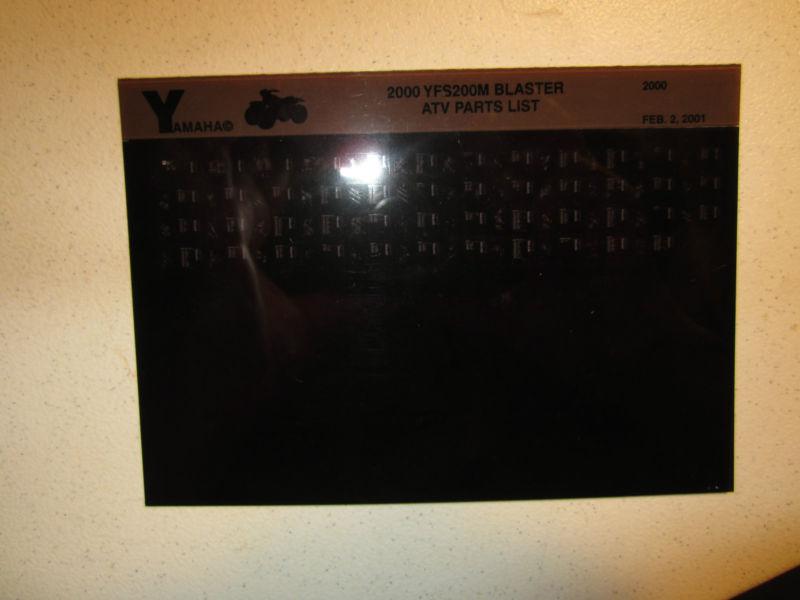 2000 yamaha atv yfs200m blaster microfiche parts list catalog yfs 200 m