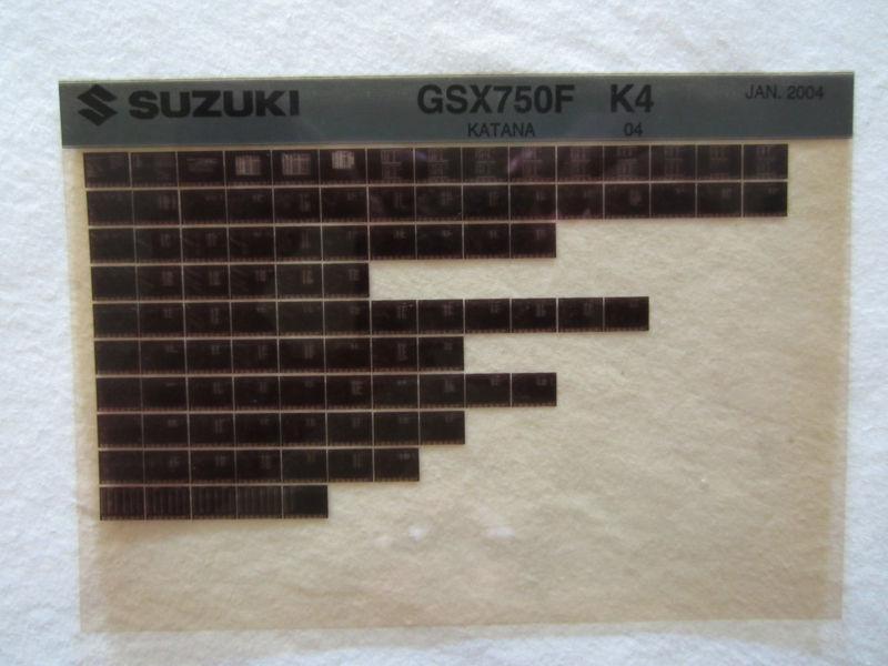 2004 suzuki motorcycle gsx750f k4 katana microfiche part catalog gsx 750 f