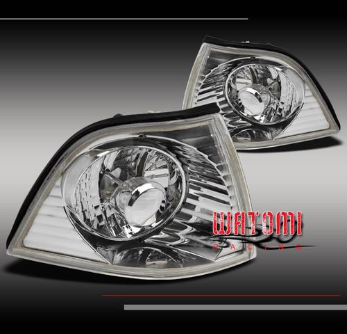 92-99 bmw e36 3 series 2dr 2d coupe convertible corner signal light chrome/clear