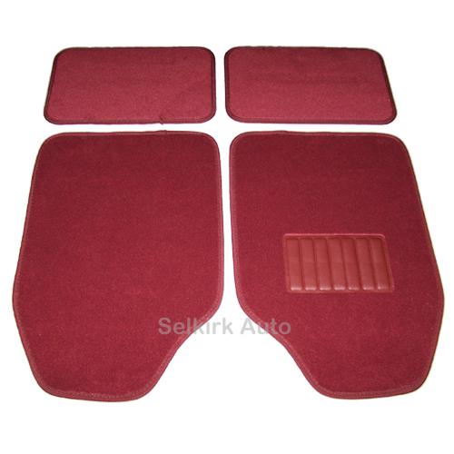 Set 4pc maroon semi-custom carpet floor mats front rear lexus lincoln & mazda