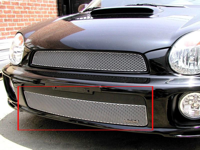 2002-2003 subaru impreza wrx grillcraft lower silver 1pc grille insert mx grill 