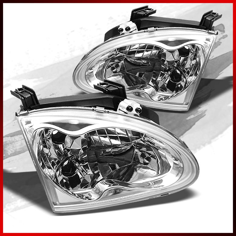 93-97 honda del sol chrome crystal headlights front lamps replacement pair set