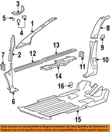 Mopar oem yj25bd5ac interior-lower center pillar trim