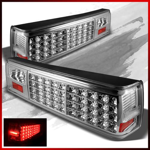 87-93 mustang full led tail brake lights lamps chrome clear left+right