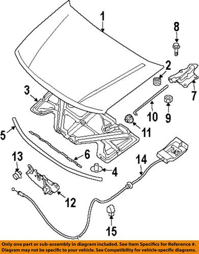 Nissan oem 65621zs00a hood release cable-release cable