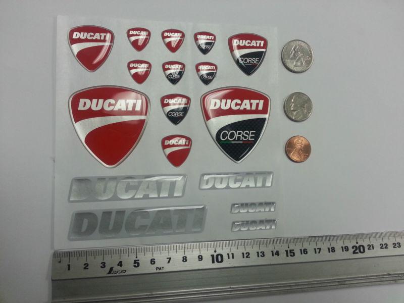 Ducati corse 17pc sticker, monster 696 streetfighter 848 795 diavel nicky hayden