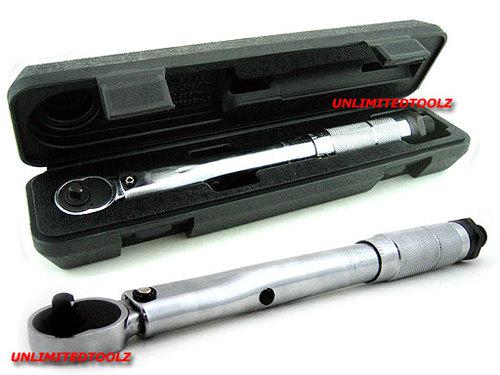 3/8" dr 10-80 ft/lb micrometer rev. torque wrench click clicking type adjustable