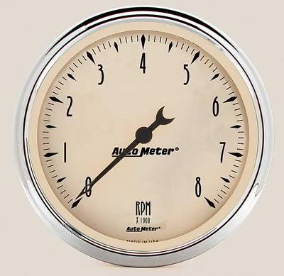 Autometer antique beige tachometer 0-8,000 5" dia in-dash beige face 1899