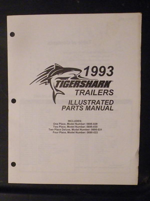 Nos tigershark arctic cat 1993 trailers illustrated parts manual 2255-073