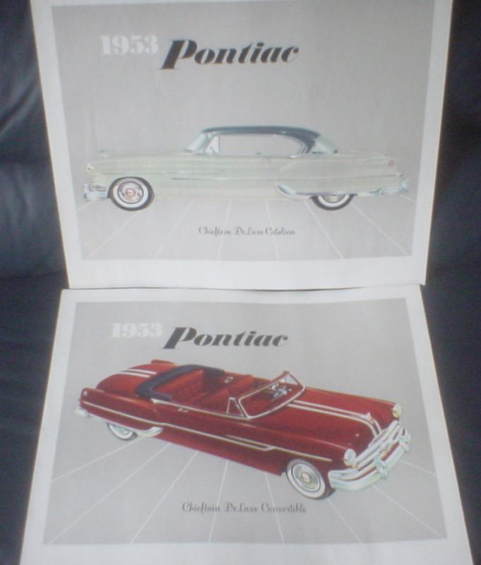 1953 pontiac dealer poster/album/brochure/manual lot/8