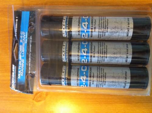 New mercruiser mercury quicksilver 2-4-c grease  3 pack 3 oz 92-802861q 1