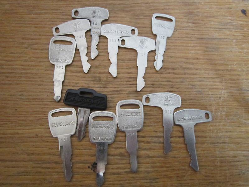 Kawasaki 1960s 1970s ignition switch keys 12 count s1 s2 h1 h2 f4 f7