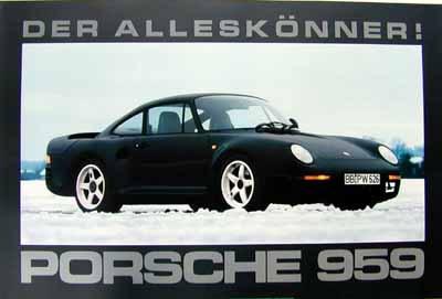 Porsche 959 black/all wheel drive/911 poster/print/car