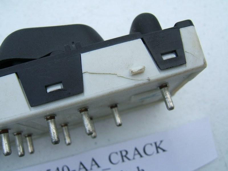 New but cracked - ford f3db-14540-aa_crack master power window switch