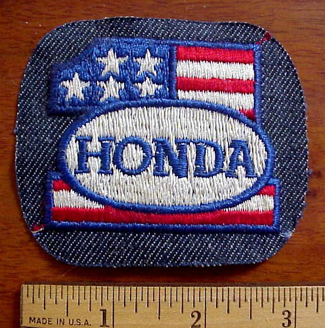 Vintage honda motorcycle usa flag #1 denim backing embroidered patch