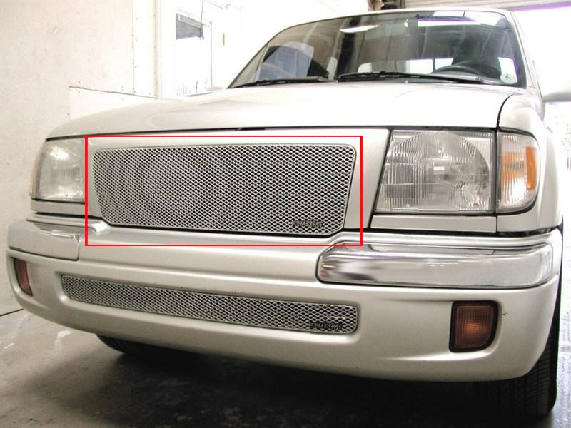 1998-2000 toyota tacoma grillcraft upper silver 1pc grille insert mx grill