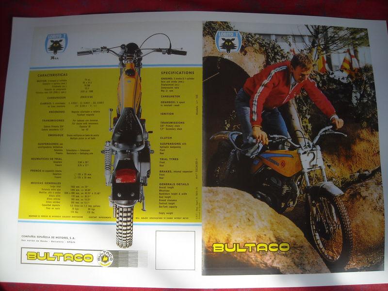 Bultaco lobito 74 cc, 155m, photocopy factory sales brochure, original size