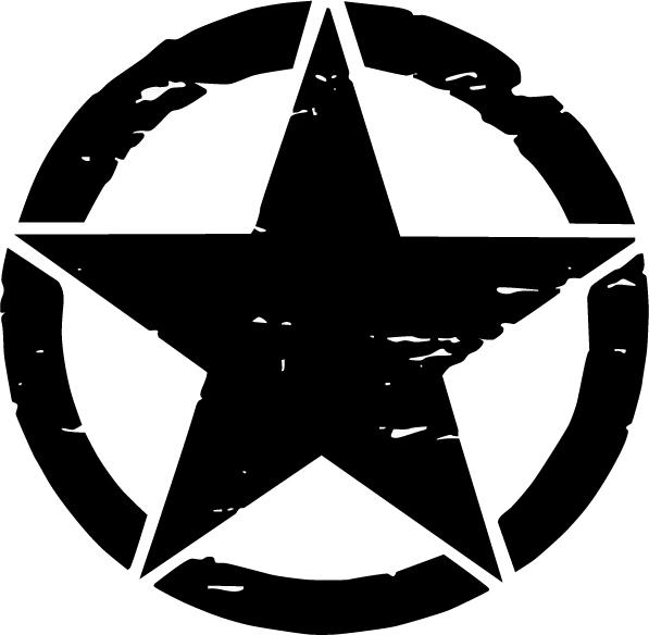 Toyota fj cruiser oscar mike freedom army distressed 6" star vinyl decal