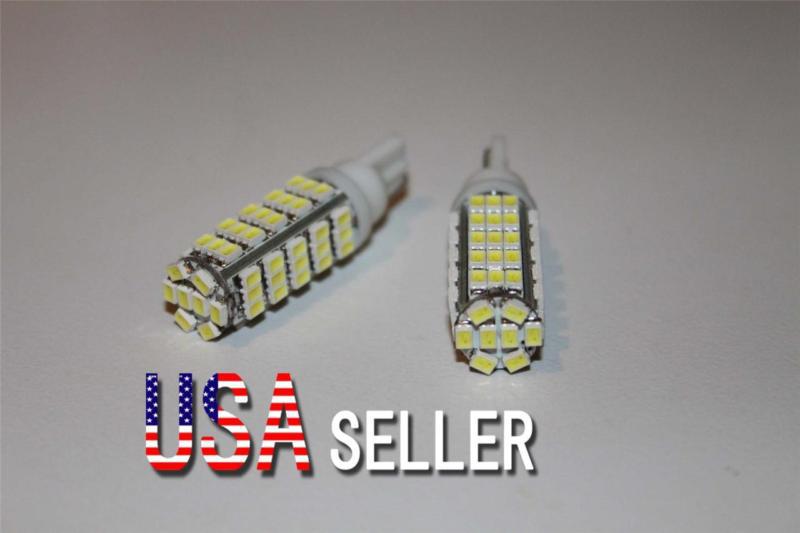 2pcs xenon t10 wedge 68-smd 1210 led light bulbs 192 168 194 w5w 2825 158 white