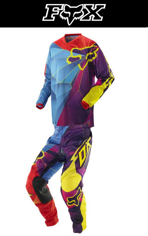 Fox racing hc jersey & 180 pant radeon blue purple combo kit dirtbike mx 2014