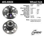 Centric parts 405.40026 rear hub assembly