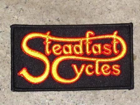 Steadfast cycles logo embroidered patch classic british motorcycles only