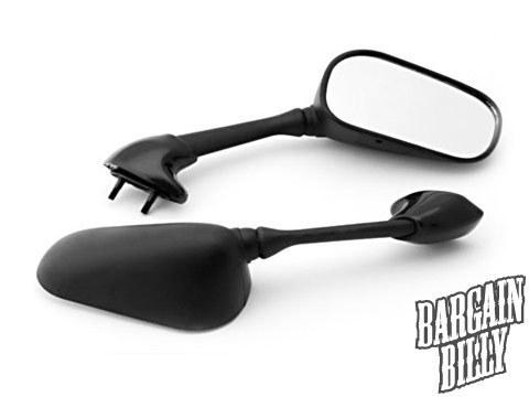 Yamaha yzf r6 / yzf r6s black new style racing mirrors (2003-2009)