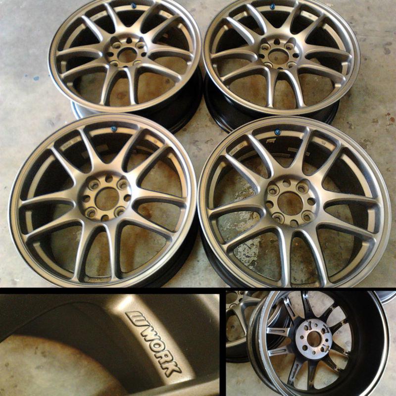 Jdm 16" work eomotion cr kai 16x7 4x100 rims civic fit corolla yaris echo #c3065