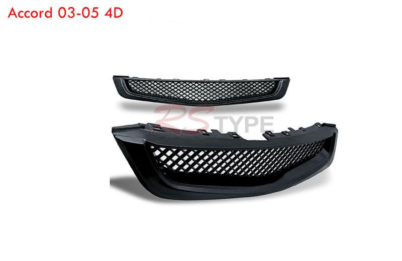 03 04 05  honda accord jdm black mesh grid style abs plastic front grille 4d